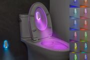 Motion Sensor Toilet Night Light, 16 Colors Home Toilet Light Bathroom Body Motion Sensor Toilet Bowl Lid Lamp, Adjustable Motion Activated Toilet Night Light for Any Toilet (1 Pack)