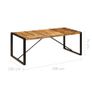 Dining Table 200x100x75 cm Solid Mango Wood Image 6