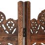 Hand carved 5-Panel Room Divider Brown 200x165 cm Solid Mango Wood Image 3