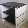Blok STAX Premium Hi-Fi Rack Stand - White Gloss Black Glass Image 3