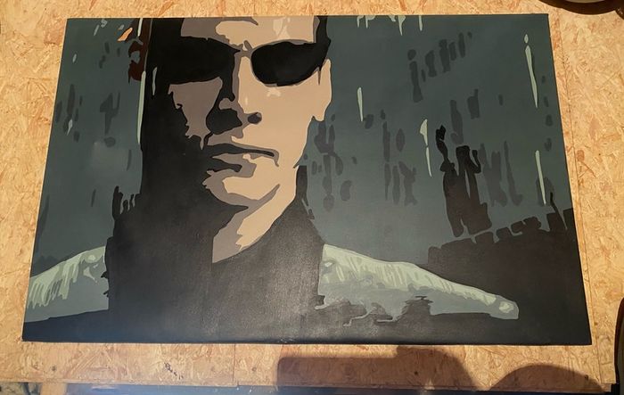 painting of Neo from the matrix