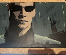 painting of Neo from the matrix