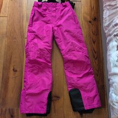 pink ski salopettes
