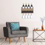 Rustic Wall Mounted Wine Rack for 4 Red Wine Glasses Storage, Wooden Wine Bottle Holder for Farmhouse Kitchen Decor, Floating Wine Shelf Organizer for Living Room Display. Image 2
