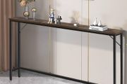 Slim Console Table for Hallway Industrial Compact Display Table Sofa Table for Small Spaces Rustic Brown