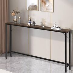 Slim Console Table for Hallway Industrial Compact Display Table Sofa Table for Small Spaces Rustic Brown