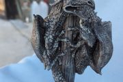 Gothic fantasy dragon pillar candlestick