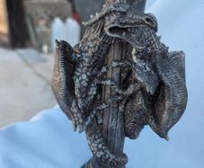 Gothic fantasy dragon pillar candlestick