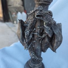 Gothic fantasy dragon pillar candlestick
