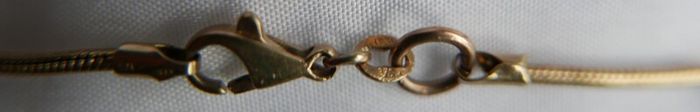Vintage 9ct 375 YELLOW GOLD Snake Necklace CHAIN 17,2" necklace 9,4g Snake Necklace