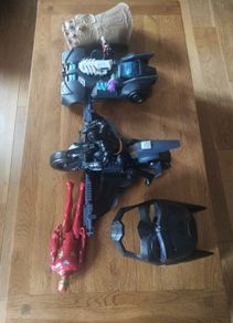 Batman ( bat mobil and bat bike, bat man figure, Joker and Harley Quinn