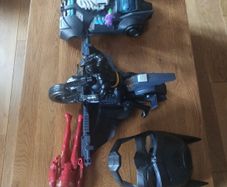 Batman ( bat mobil and bat bike, bat man figure, Joker and Harley Quinn
