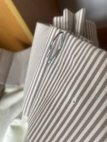 Pencil Pleat ticking stripe curtains