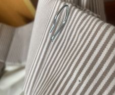 Pencil Pleat ticking stripe curtains