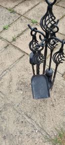 Fireside set and 2 matching candlesticks