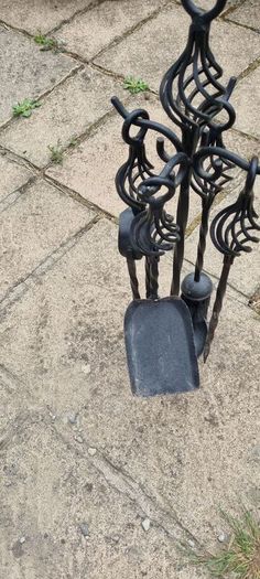Fireside set and 2 matching candlesticks
