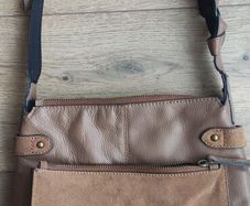 Next Tan Brown Genuine Leather Crossbody Bag