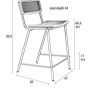 3 Jort Counter stools - wood and rattan Image 10