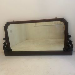Stunning Large Antique Mahogany Mirror  Sympathetically Restored