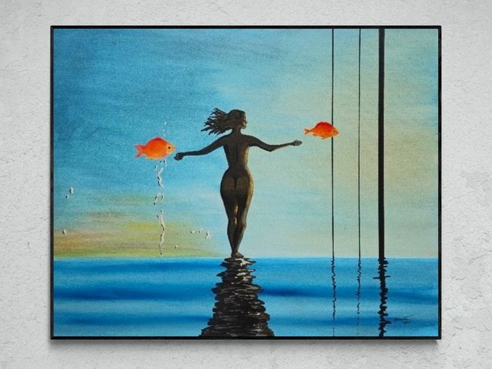 Original hand paint picture, painting by Strzala