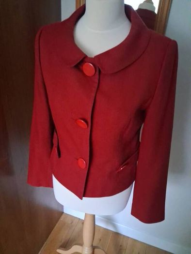 LK Bennett Short Cherry Red Jacket 12