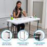 4 x 2 ft (122 x 61 cm) Rectangular Light Commercial Fold-in-Half Folding Table with 3 Adjustable Heights of 24/29/36 inch (FREE PIATAGE) Image 4