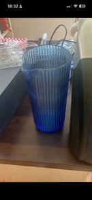 Blue ribbed Jug