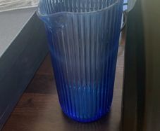 Blue ribbed Jug