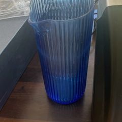 Blue ribbed Jug