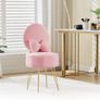 Dressing Table Chair with Stroage Space, Comfy Vanity Chair with Pillow & Foldable Backrest Image 6