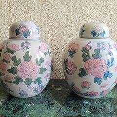 Vintage pair of ginger jars