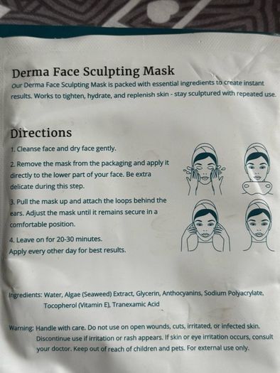 Depology deeper serum infused micro dart eye patches and Derma face sculpting mask new