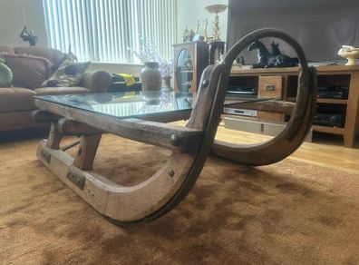 Antique Original  Swiss Sleigh Coffee Table