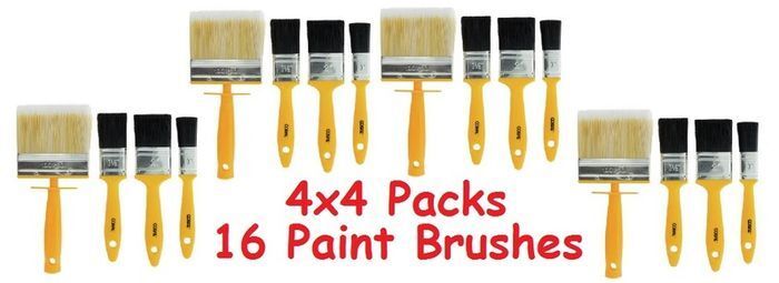TWO 5 Litre Dulux Paints with 16 Coral Essentials Paint Brushes (All Brand New Unopened)