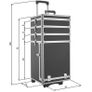 Cosmetics and make up beauty case trolley vanity box -different colours- (Black) Image 7