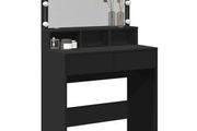 Dressing Table with LED Black 80x41x134.5 cm