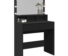 Dressing Table with LED Black 80x41x134.5 cm