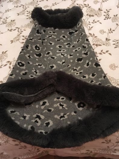 Frank Usher Poncho with Faux Fur Trim, one size