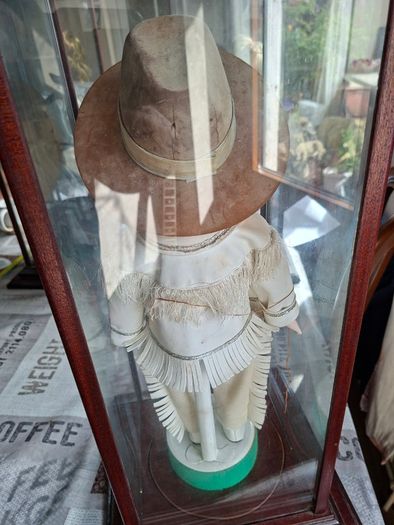 Collector's Porcelain Doll, In A very Large Mahogany Display Case, PRICE IS FOR 1 ONLY these came from a Pub contents,