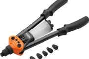 Rivet Gun 35cm Professional rivet gun set for Heavy Work - Excellent Lever Design and Adjustable Handle - Equipped with 5 Replaceable Nosepieces