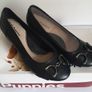 Hush Puppies Candida Pump Black Leather Low Wedge Shoes New With Box UK3 CAN POST Image 4