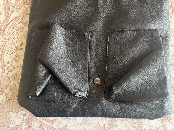 Black leather bag