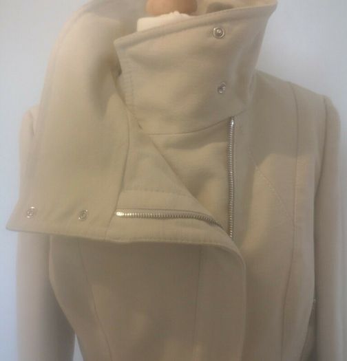 Karen Millen Beige Moleskin Biker Jacket