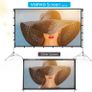 120 inch Projector Screen with Stand, Vamvo Outdoor Indoor Projector Screen 16:9 4K Full HD for Home Theatre Office Presentation, Portable Projector Screen Winkle-Free with Carrying Bag Image 2