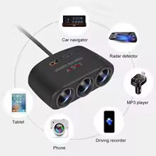 3 in 1 USB C Cigarette Lighter Splitter 12V Power Adapter