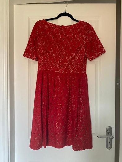 Beautiful red lace occasion wear dress - Adrianna Papell