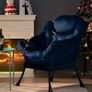Comfy Armchair for Living Room Bedroom Reading Chair Accent Chairs Relax Velvet Arm Chairs Cuddle Chair with Metal Frame, Dark Blue Image 7