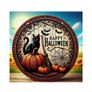 Holloween Decoration with Pumpkins, Bats, Spider Webs and a Black Cat Image 2