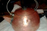 Large vintage copper kettle with bakelite handle