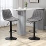 Adjustable Bar Stools Set of 2 Counter Height Barstools Dining Chairs 360 Swivel Image 5